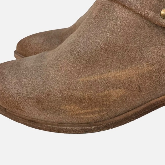 FRYE Ray Nubuck Leather Back Zip Harness Ankle Boots Distressed Brown - Picture 8 of 12